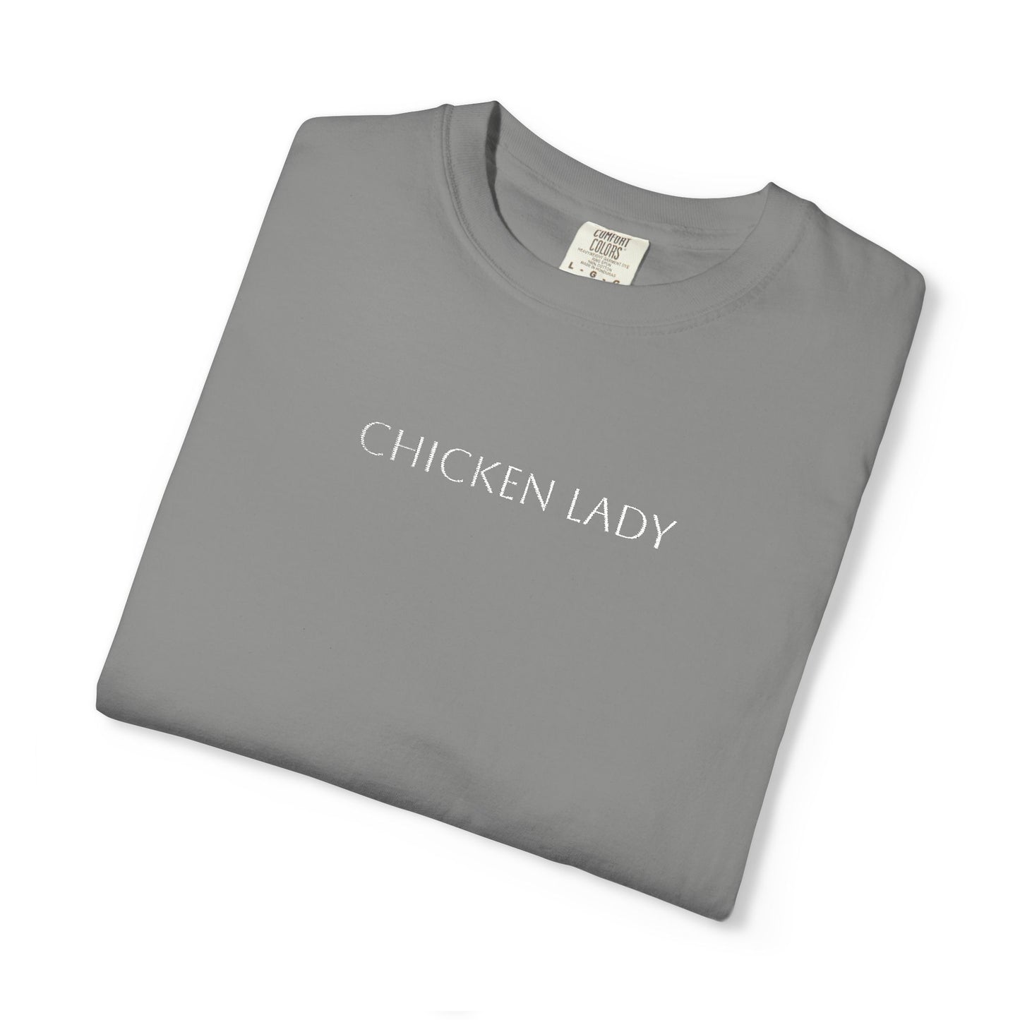 Adult Chicken Lady Embroidered T-Shirt