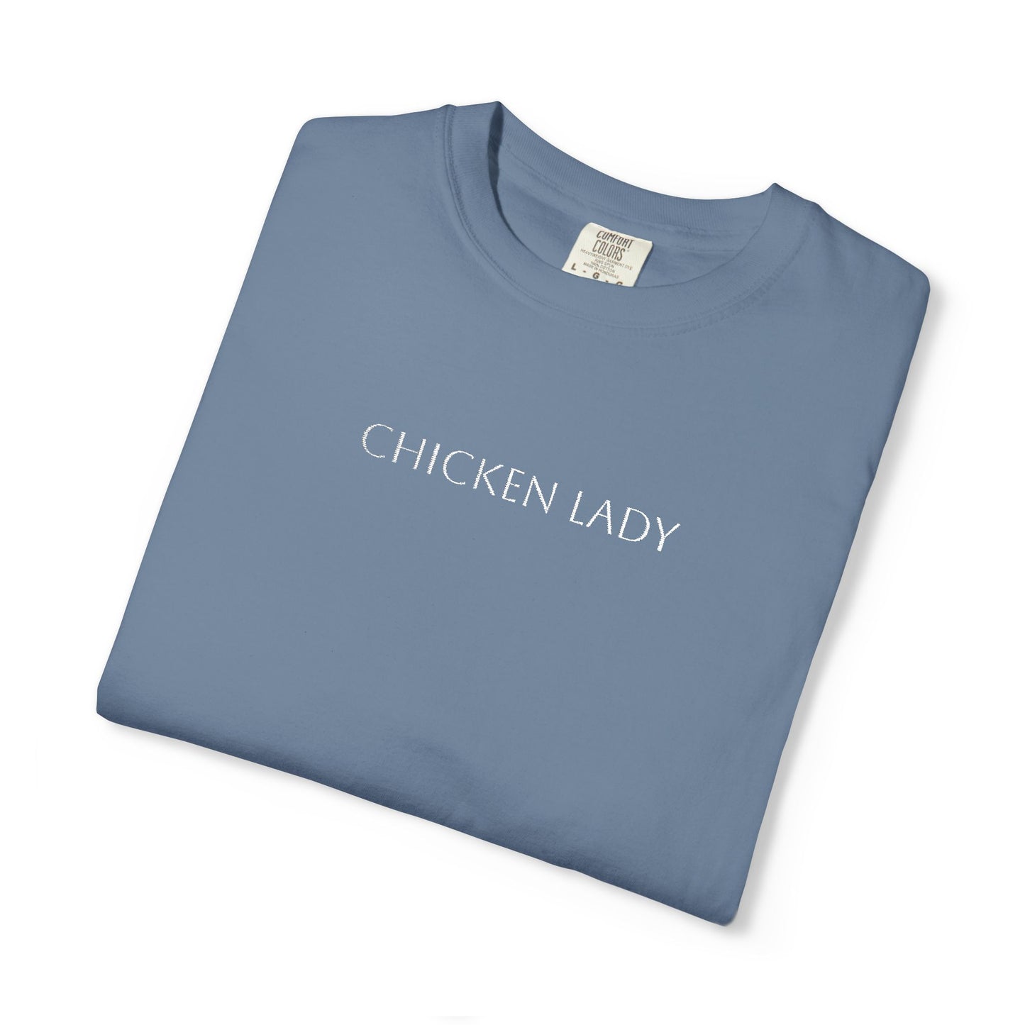 Adult Chicken Lady Embroidered T-Shirt
