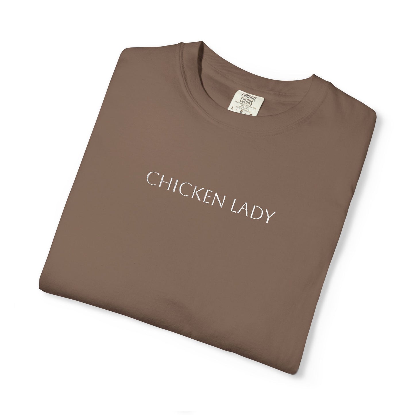 Adult Chicken Lady Embroidered T-Shirt