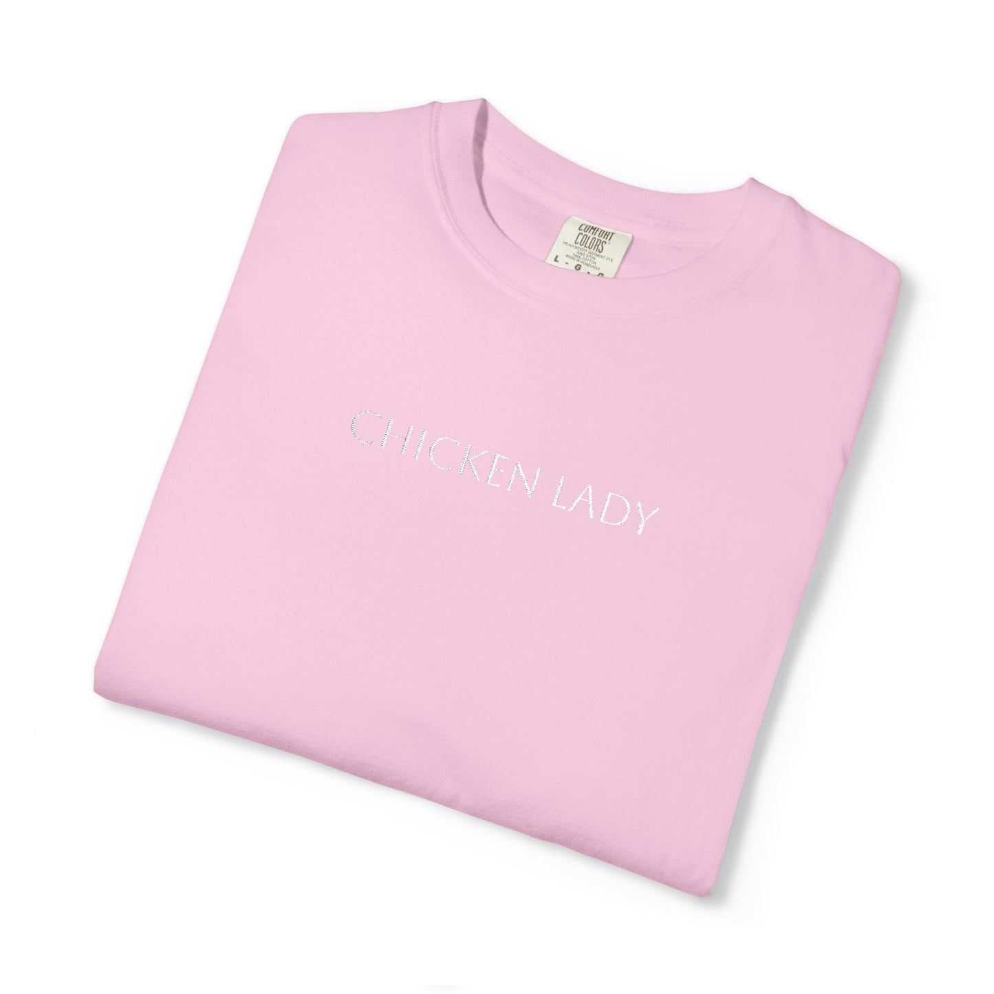 Adult Chicken Lady Embroidered T-Shirt